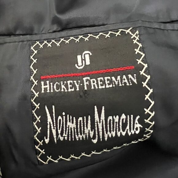 Hickey Freeman Newman Marcus men blazer sport coat houndstooth beige/black 40R - Picture 5 of 7